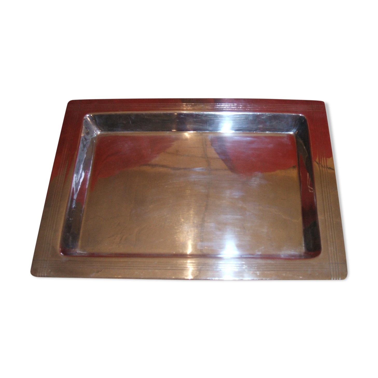 Silver metal tray ercuis art deco
