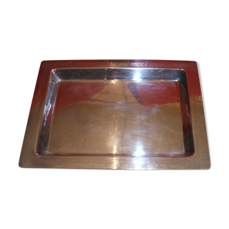 Silver metal tray ercuis art deco