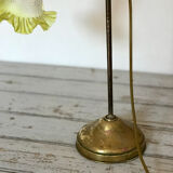 Yellow brass and opaline lamp