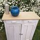 Low parisian style white and lila wooden tray