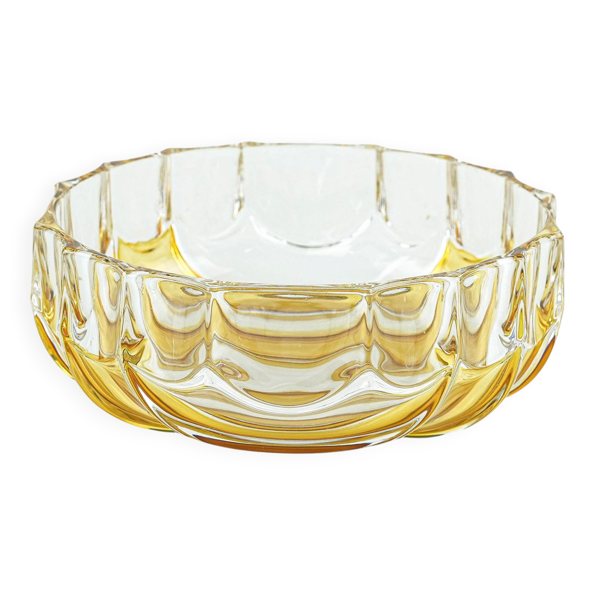 Pressed glass platter by Walther-Glas, geometric pattern, Germany, 1970s
