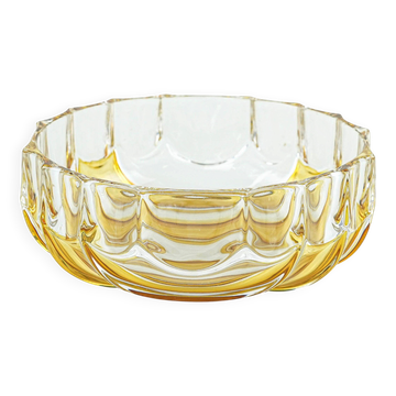 Plateau en verre pressé par Walther-Glas, motif géométrique, Allemagne, années 1970.