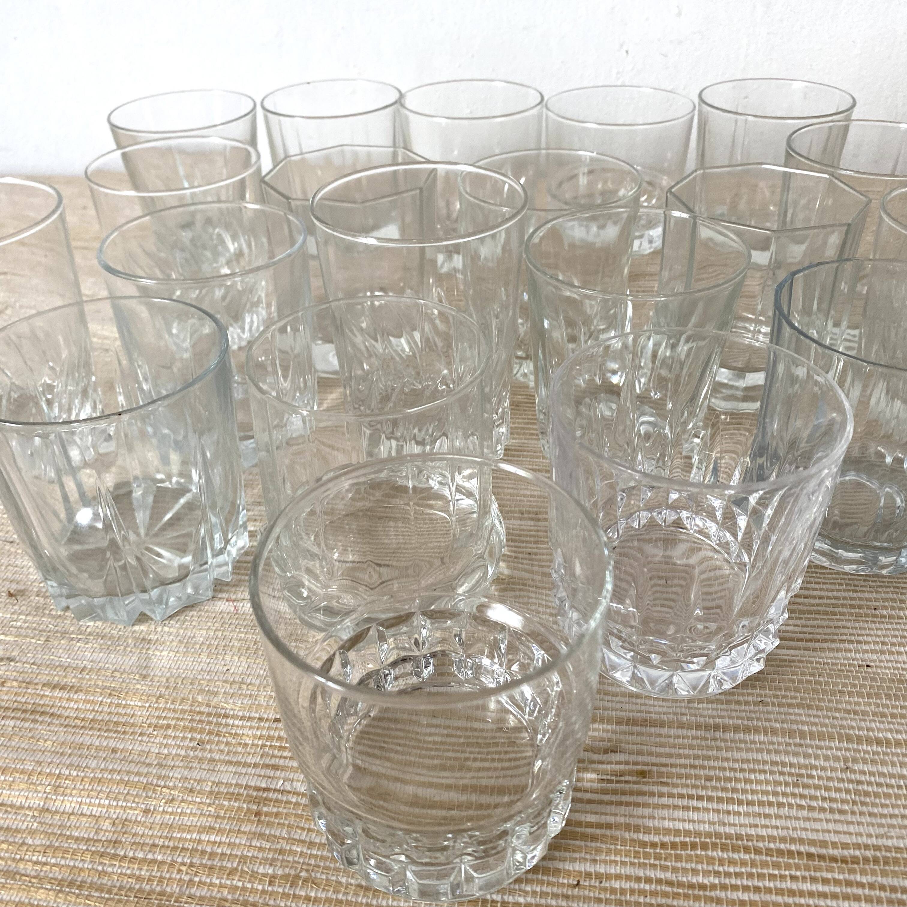 Whiskey glasses, mismatched water glasses