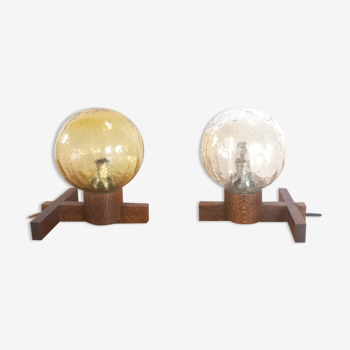 Paire de lampes de table scandinaves du milieu du siècle