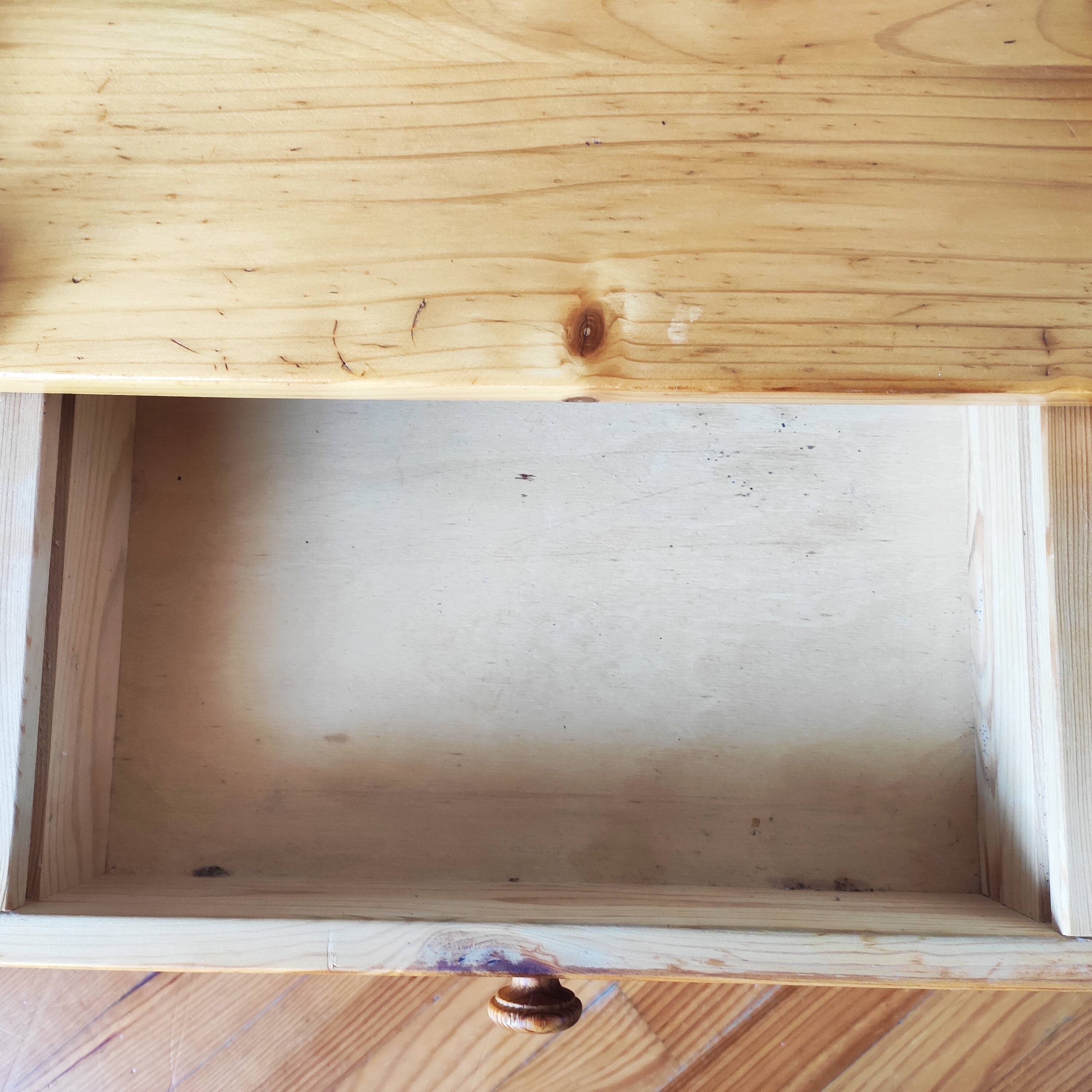 Pair of solid pine bedside tables 1980