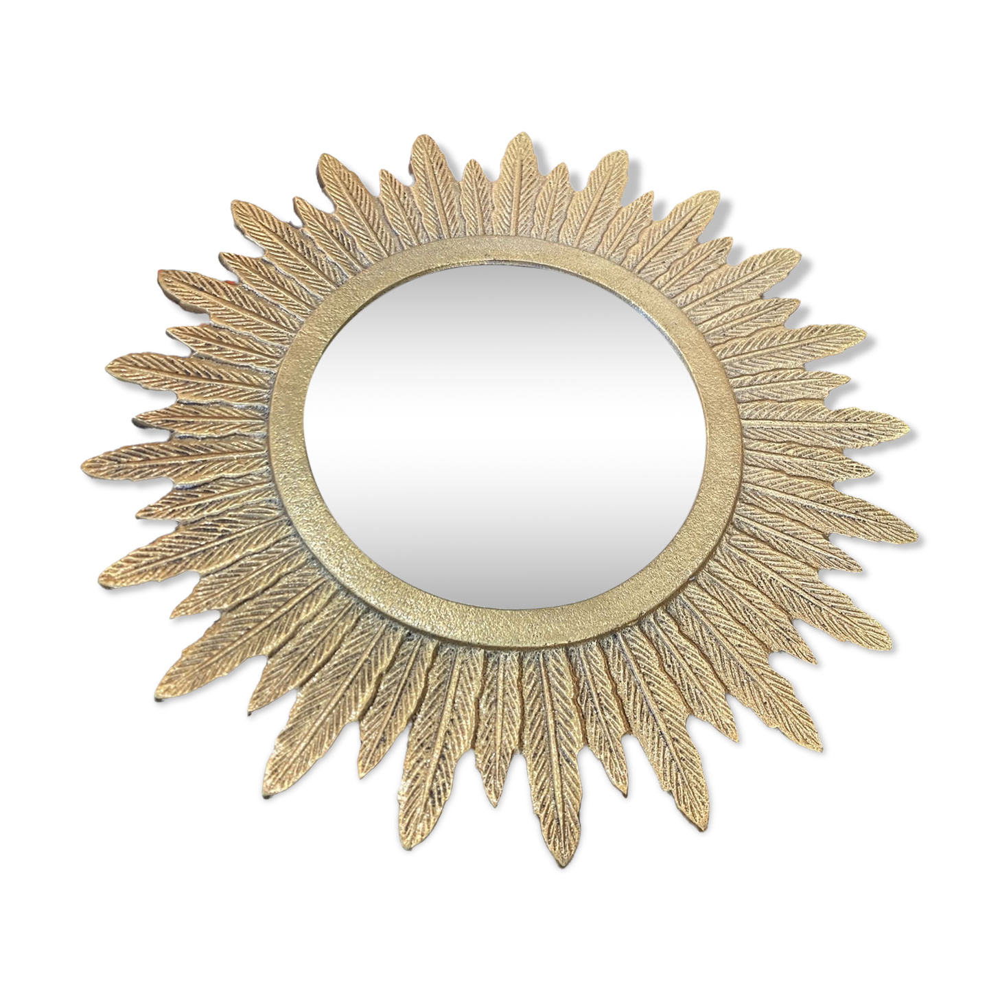 Golden metal sun mirror