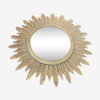 Golden metal sun mirror