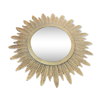 Golden metal sun mirror