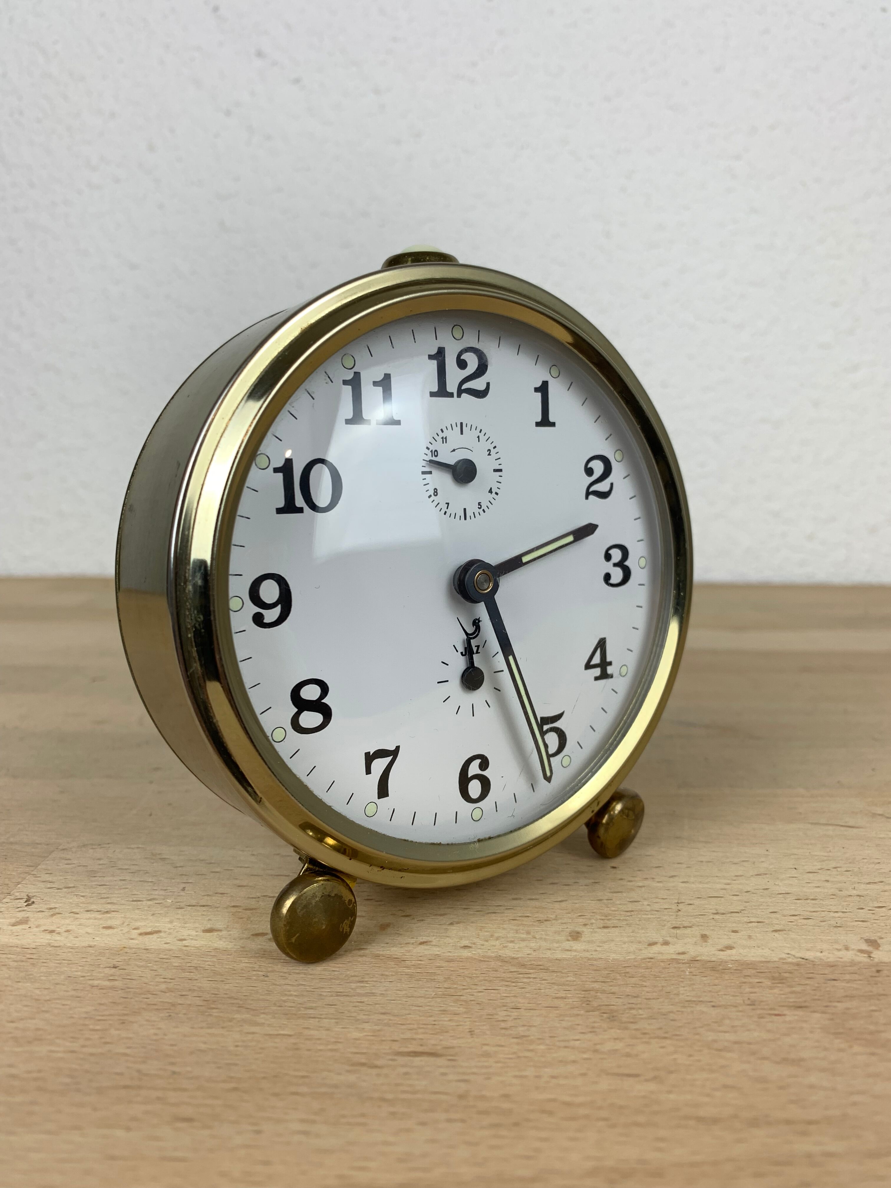 Clock alarm clock Jaz gold metal