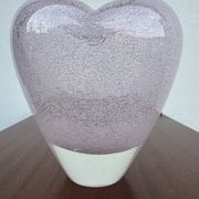 Heart-shaped bubble glass vase from the 1960s.