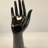 Handmade vintage black ceramic ring sizer vase