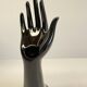 Handmade vintage black ceramic ring sizer vase