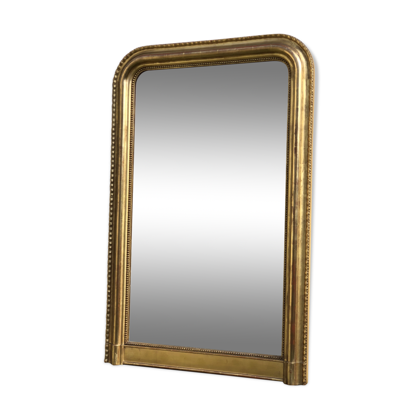 Miroir d'époque Louis Philippe doré feuille d'or 144x94cm