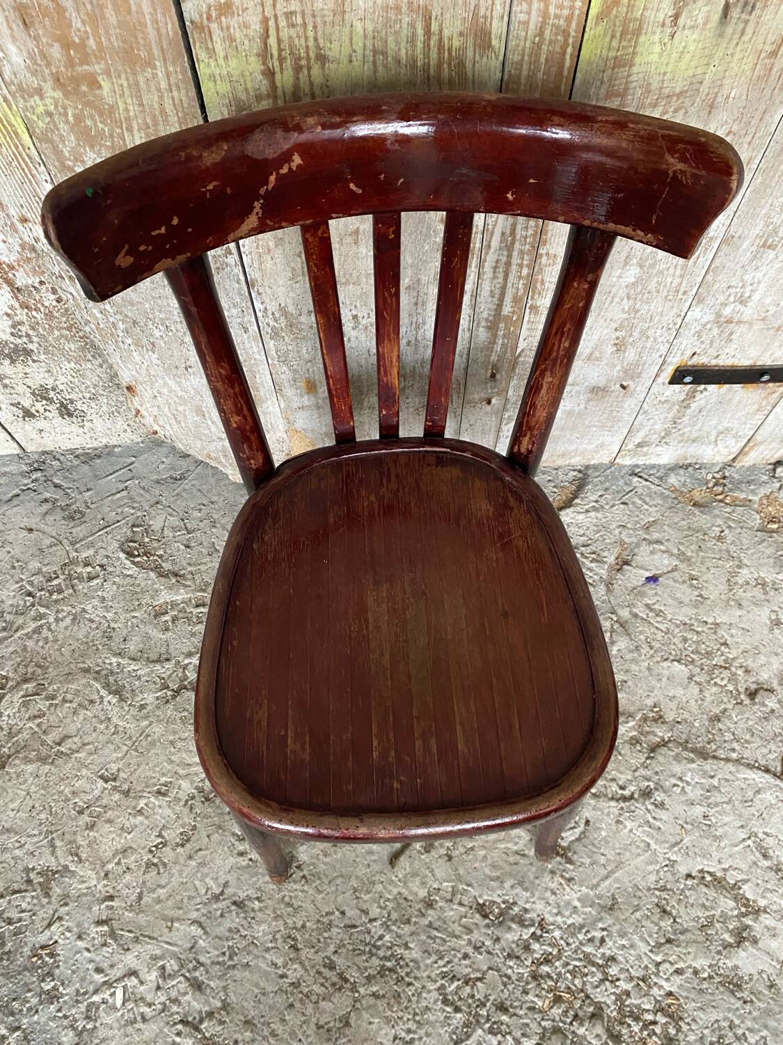 Antique bistrot chair wood curved back vintage