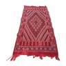 Tapis kilim marocain rouge, tapis berbère en laine fait à la main 212/116cm