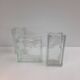 3 vintage glass brick vases