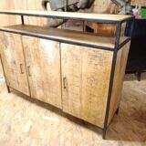 Industrial-style buffet made of solid mango wood.