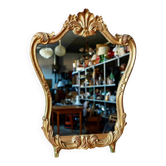 Miroir de table baroque doré style Louis XV bois sculpté et stuqué