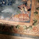 Vintage Chinese carpet Art Deco handmade 186cm x 273cm 1940s