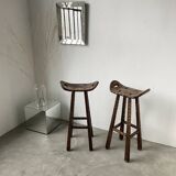 Pair of brutalist high stools