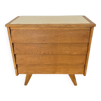 Vintage wooden chest of drawers and compass feet