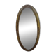 Miroir ovale 134cm bois et stuc doré debut XXem