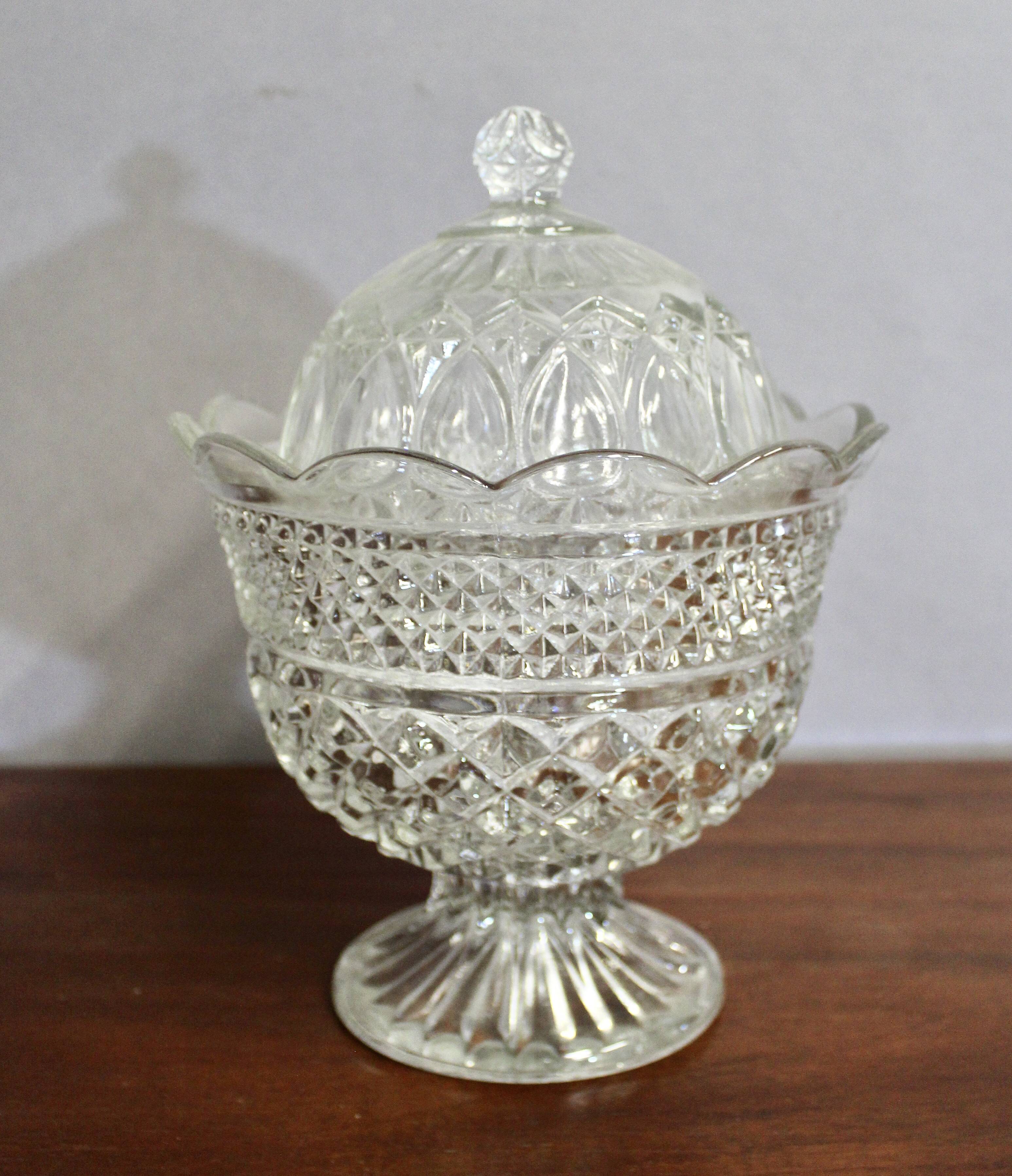 Vintage glass candy dish