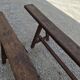 Pair of rustic solid oak farm benches 19th century - 2m90