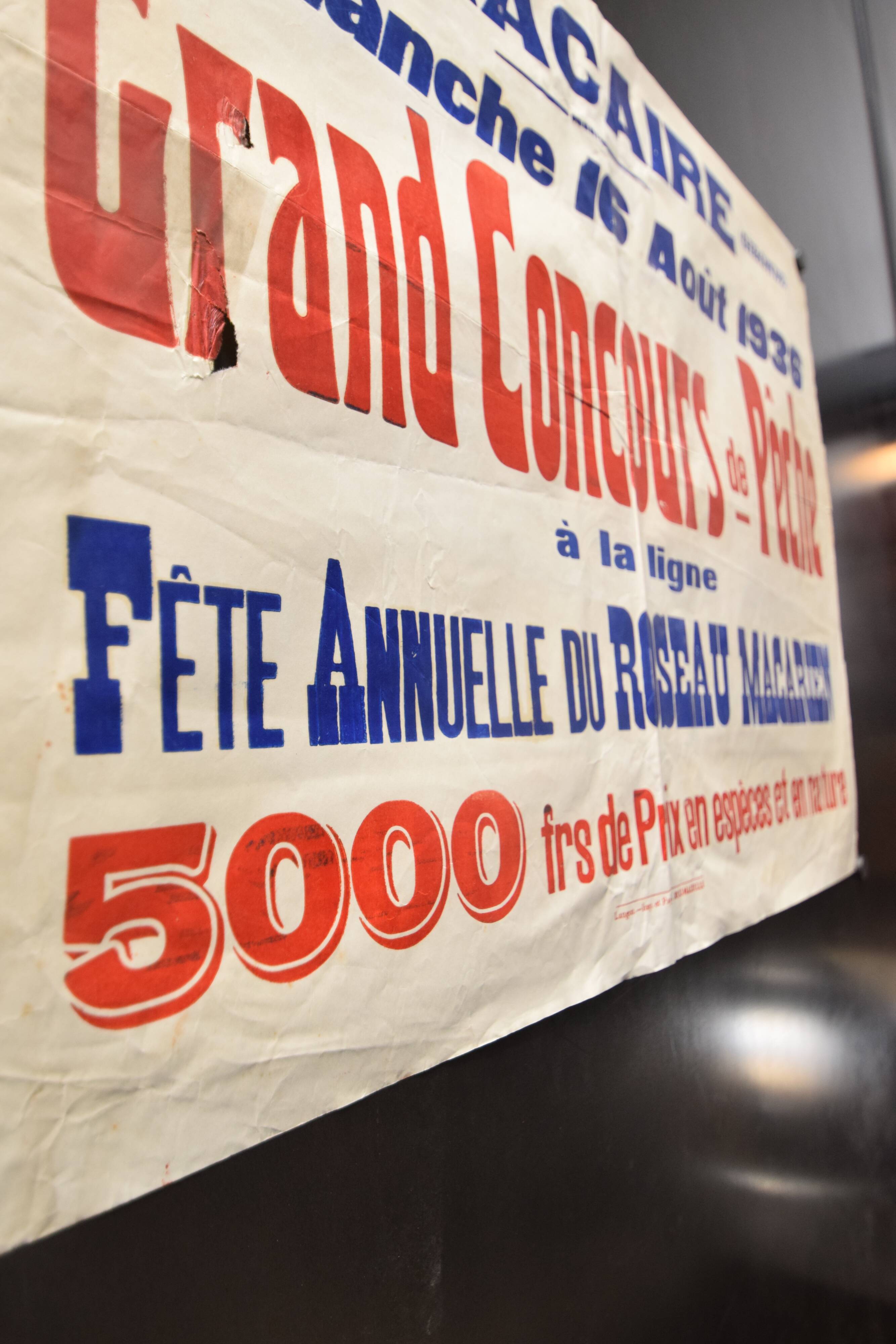 Affiche "Grand Concours de Pêche" Saint-Macaire 1936