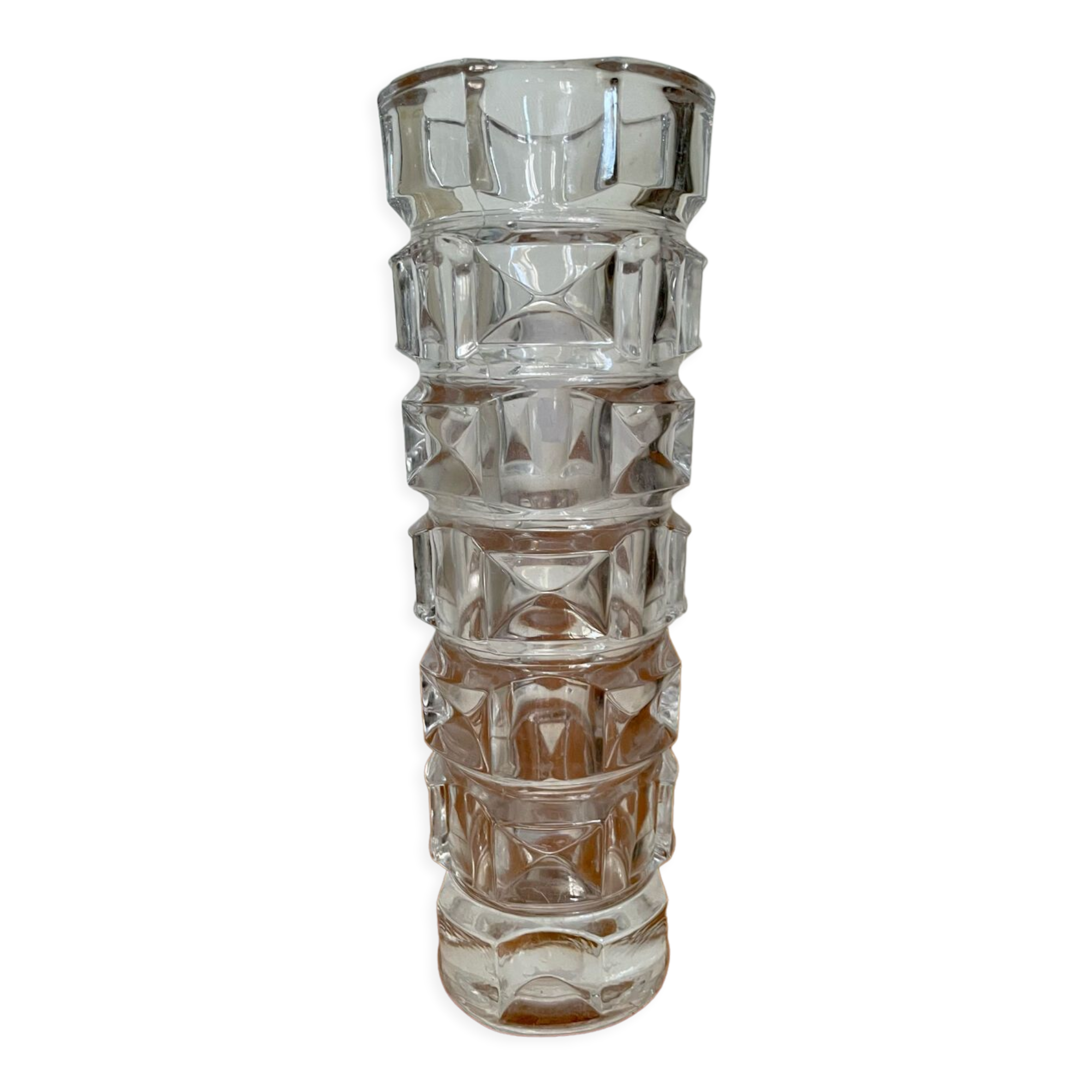 Vintage glass crystal vase 1950