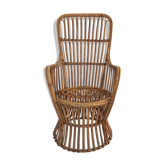 Fauteuil rotin par Dal Vera, Italie 1950