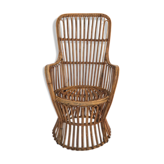 Fauteuil rotin par Dal Vera, Italie 1950