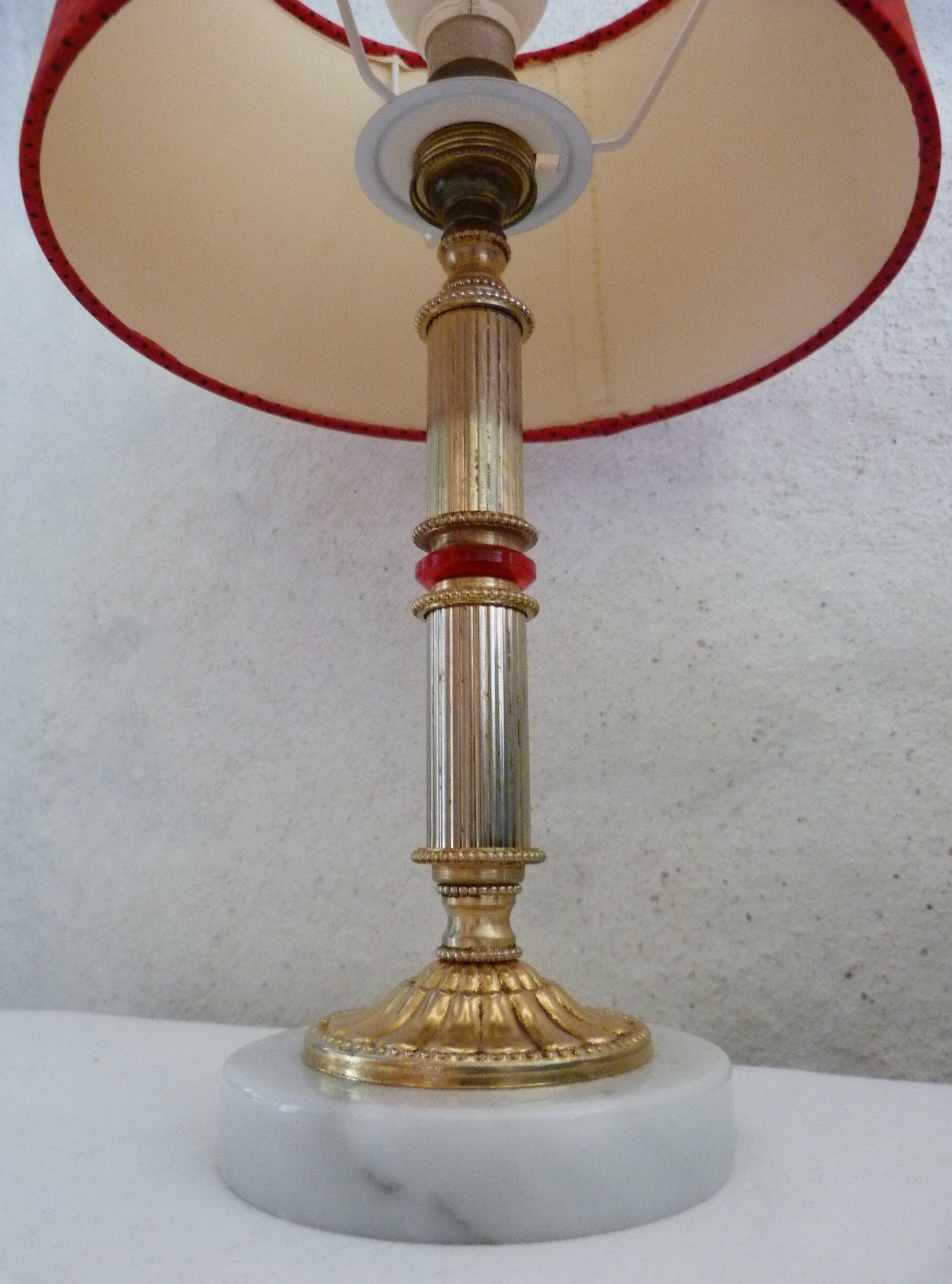 Marble and metal lamp