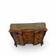 serpentine commode in antique walnut