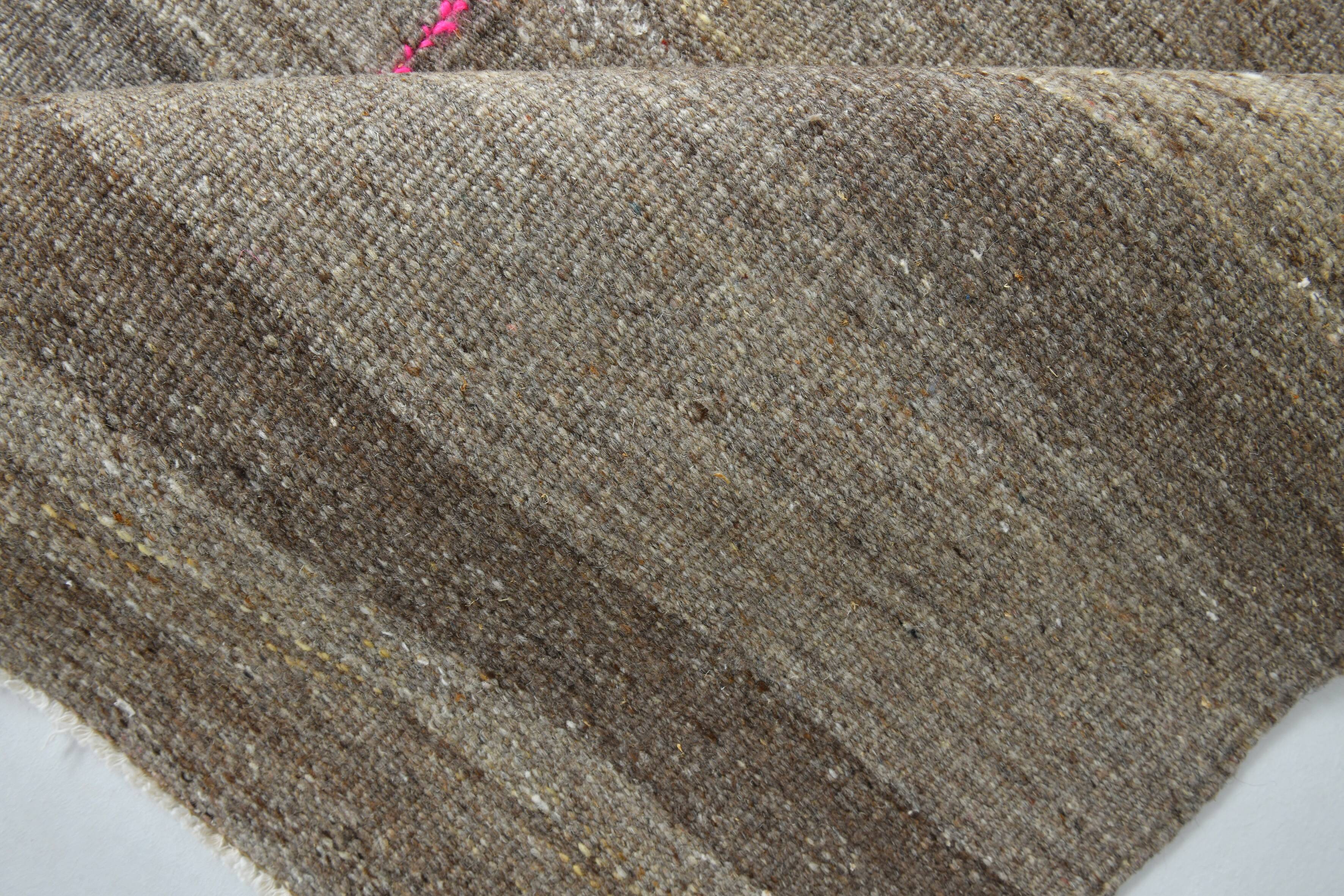 Extra Large Brown Vintage Kilim Rug, 321x370Cm