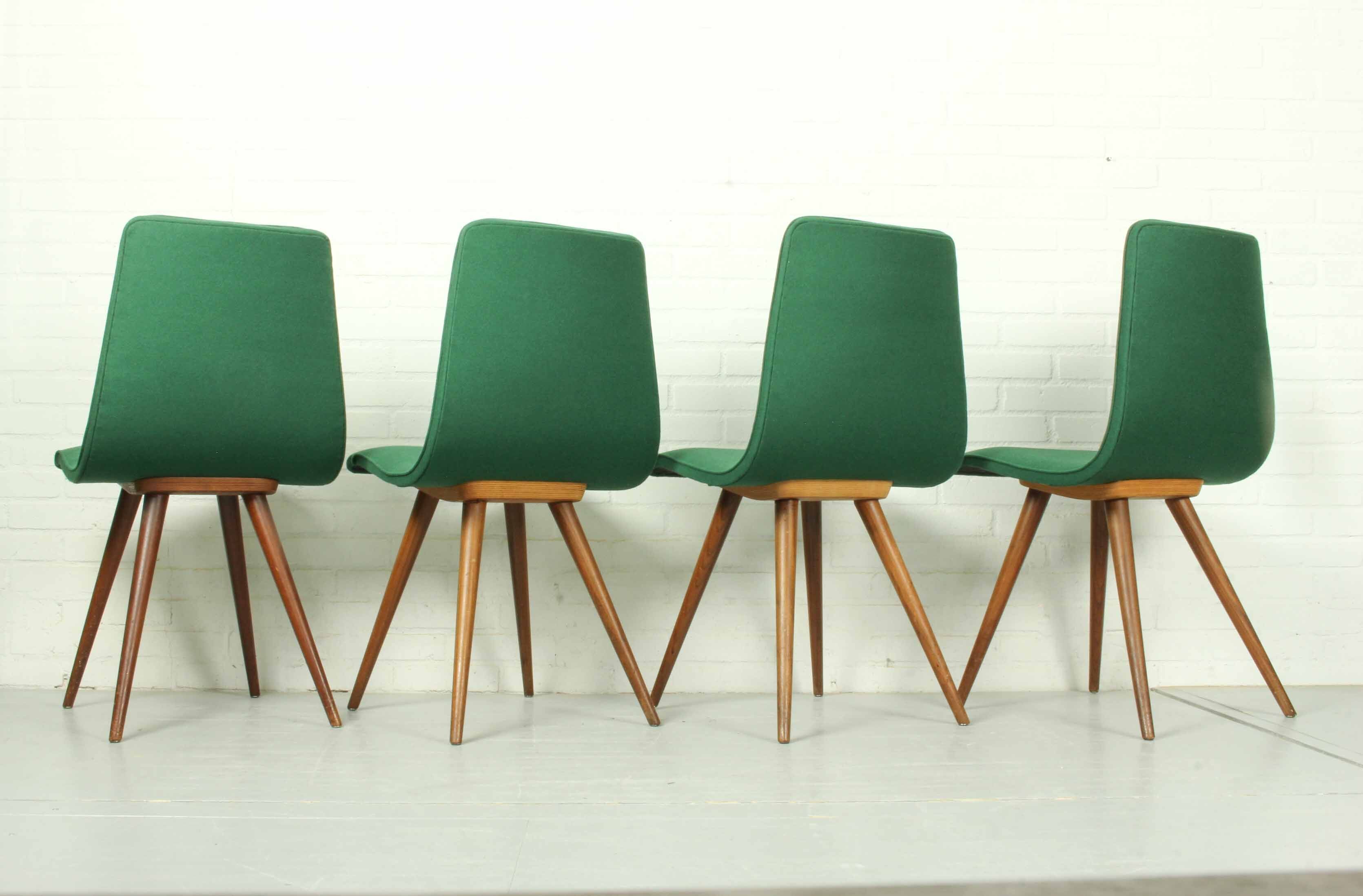 Set of 4 Teak Dining Chairs by van Os, 1950s