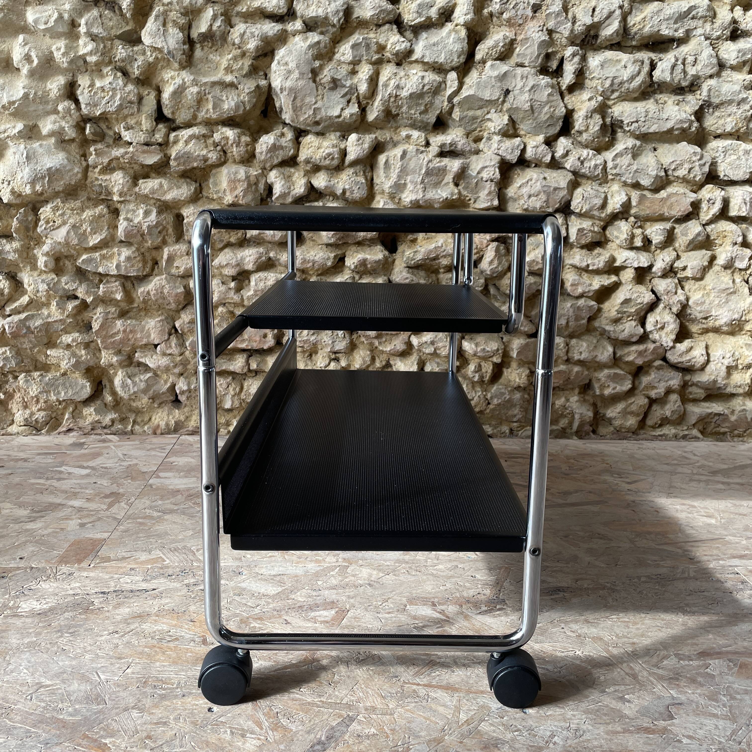 Occasional furniture / hi-fi furniture on chrome metal wheels – Habitat