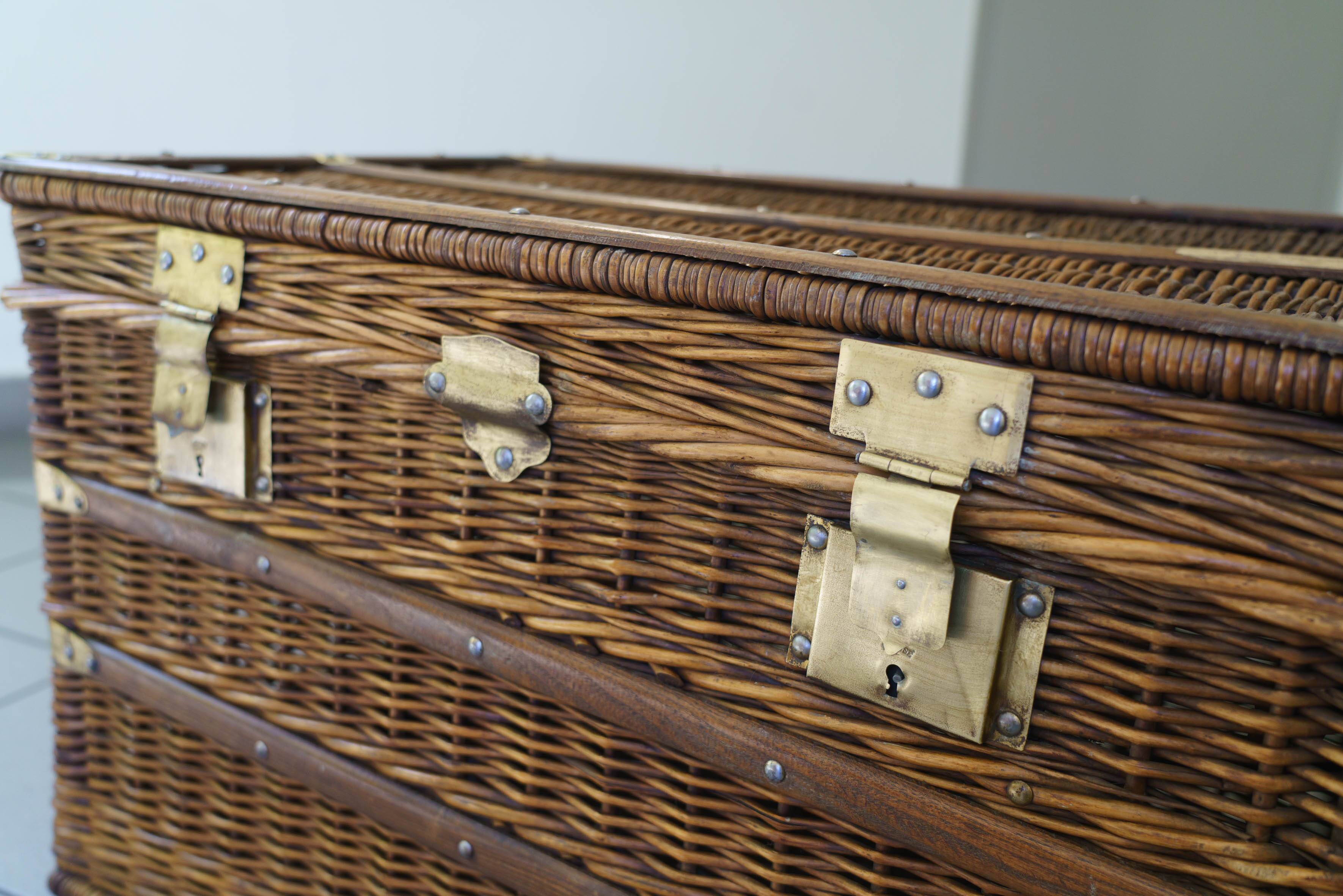 early 20th century wicker trunk