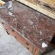 Jumping commode in fruitwood and marble