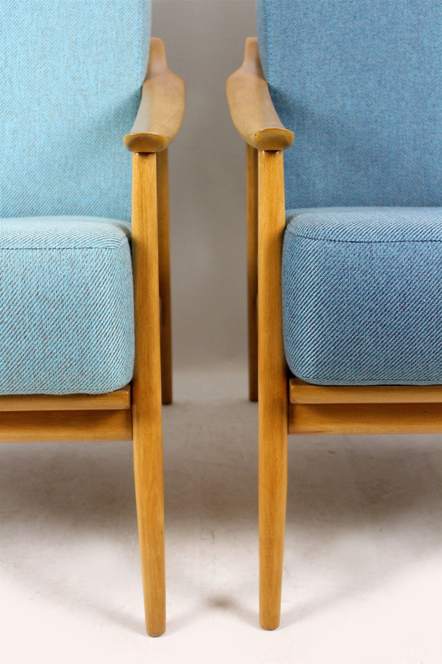 Mid-Century Scandinavian Blue & Turquoise Armchairs, 1960s, Set of 2