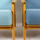 Mid-Century Scandinavian Blue & Turquoise Armchairs, 1960s, Set of 2