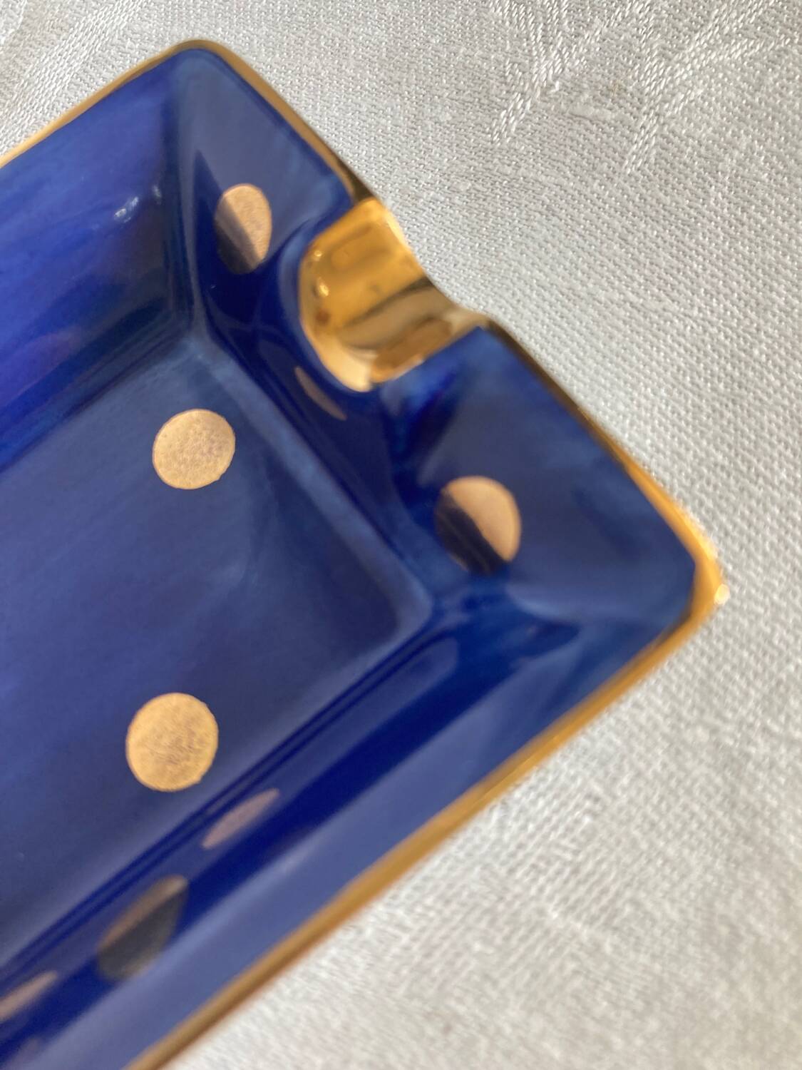 Hand-painted Limoges porcelain ashtray