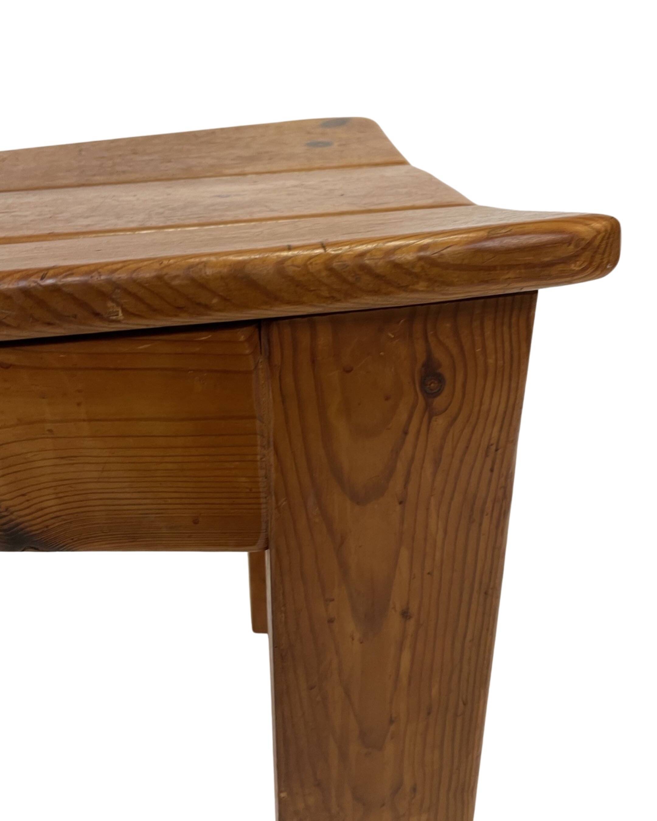 Vintage Brutalist Pine Chair 1970s Minimalist Wood Design