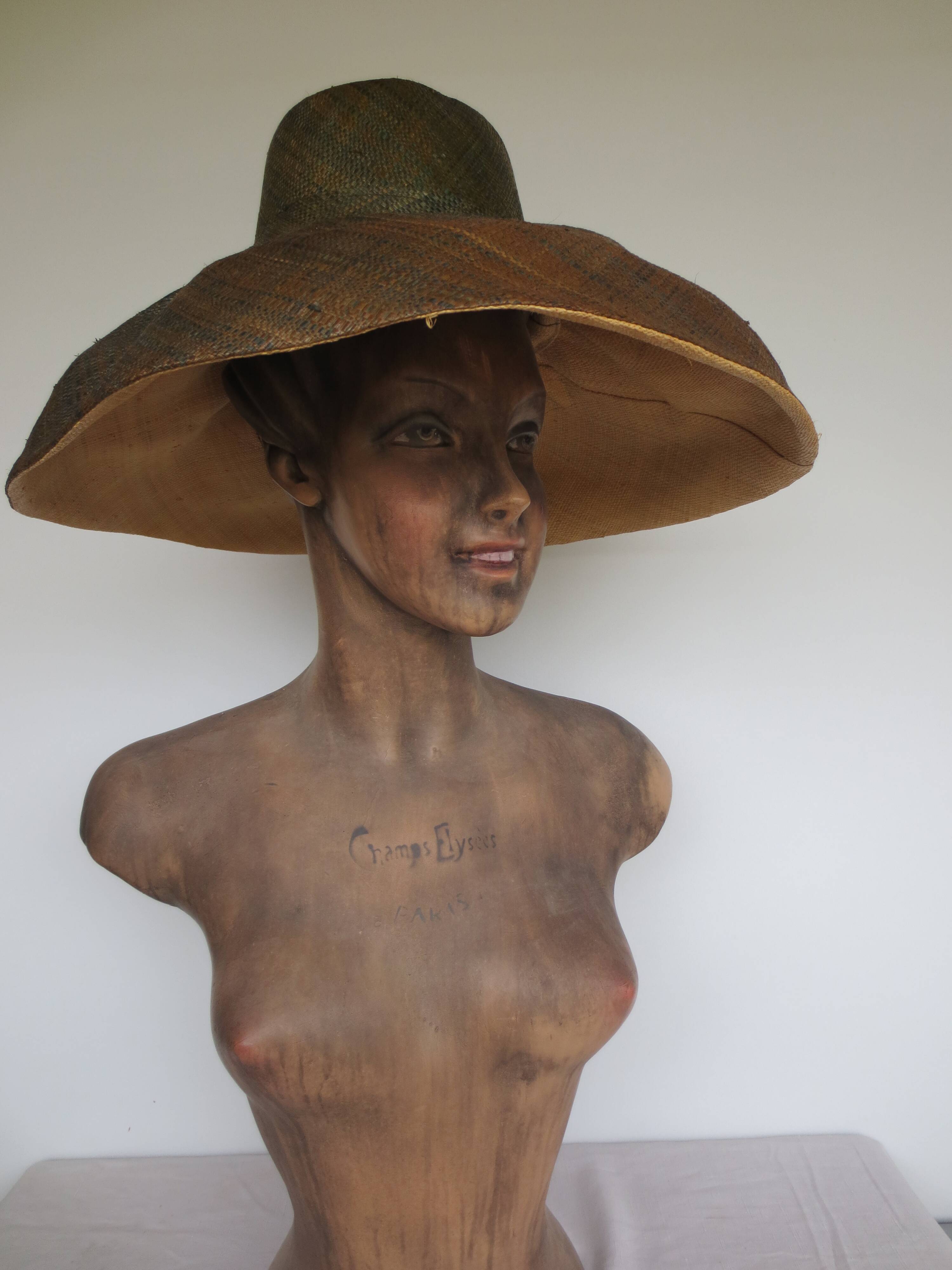 large Malagasy hat made of woven fibres