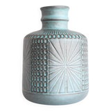 Mid-century Scandinavian modern art design pottery vase by Mari Simmulson for Upsala Ekeby, Sweden, 1970s