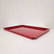 Vintage Italian Red Metal Trays / Mid-Century Modern Decorative Servin