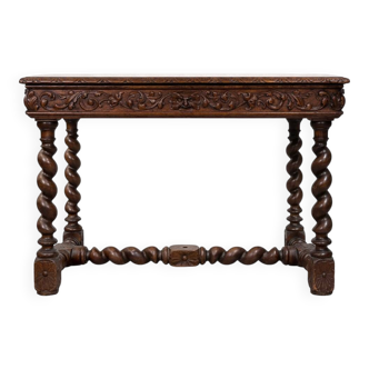 Table / desk in Henri II style, solid oak