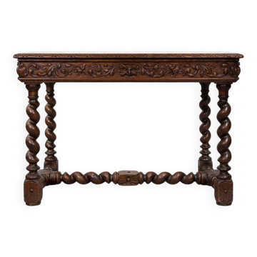 Table / bureau style Henri II chêne massif