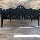 Old fireplace fireplace openwork grid cast iron black + removable plate vintage