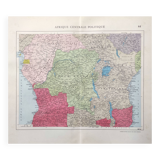 Carte vintage Afrique Centrale  38x43cm de 1950